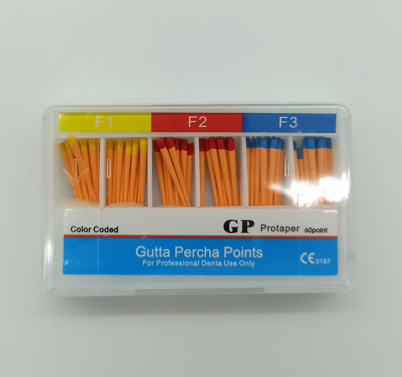Штифти гуттаперчеві endo points асорти F1 F2 F3 (60шт) гутаперчеві