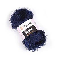 Yarnart SAMBA (Самба,травка) № 03 темно-синий (Пряжа синтетическая, нитки для вязания)