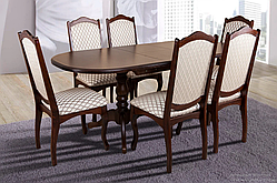 Комплект обідній Вавілон Темний горіх ,стільці Наталі 1+4 (Авангард Фенікс)