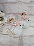 Статуетка-підвіска "Фея з пташкою" 10х9 см, полістоун, фото 5
