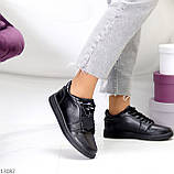 Натуральная кожа дышащие кожаные черные женские кроссовки весна 2022 (обувь женская), фото 7