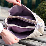 Оригинальная фактурная бежевая женская городская сумка кроссбоди цвет на выбор (обувь женская), фото 7