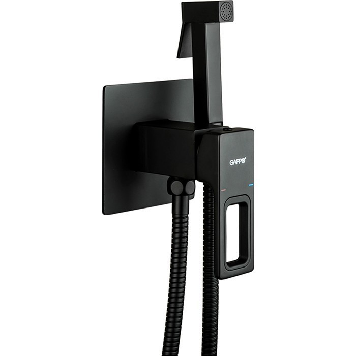 Змішувач для гігієнічного душу GAPPO прихованого монтажу чорний латунь G7217-6, фото 1