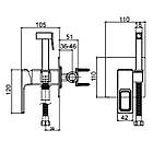 Змішувач для гігієнічного душу GAPPO прихованого монтажу чорний латунь G7217-6, фото 2