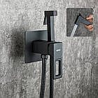 Змішувач для гігієнічного душу GAPPO прихованого монтажу чорний латунь G7217-6, фото 6