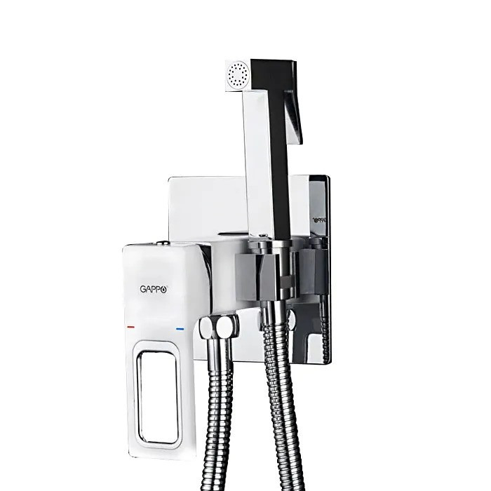 Змішувач для гігієнічного душу GAPPO прихованого монтажу білий латунь G7217-8, фото 1