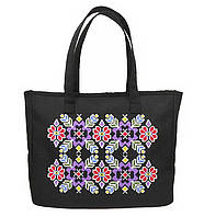 Сумка з вишивкою Мальва бузкова