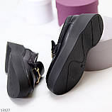 Ультра модные черные кожаные женские туфли лоферы натуральная кожа на платформе (обувь женская), фото 9