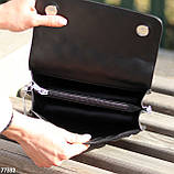 Стильна фактурна чорна міська жіноча сумка, регульований ремінь колір на вибір (взуття жіноче), фото 8