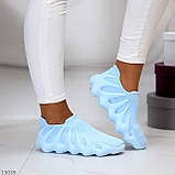 Легкі дизайнерські текстильні жіночі небесно блакитні кросівки колір на вибір (взуття жіноче), фото 5