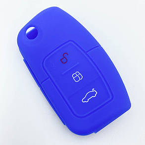 Силіконовий чохол для ключа FORD Fiesta, Focus, Mondeo - синій, фото 1