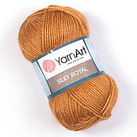 Yarnart SILKY ROYAL (Силк Роял) № 445 горчица (Пряжа шерсть с шелком, нитки для вязания)