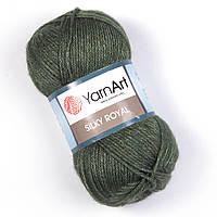 Yarnart SILKY ROYAL (Силк Роял) № 446 хаки (Пряжа шерсть с шелком, нитки для вязания)