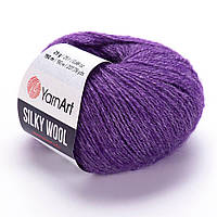 Yarnart SILKY WOOL (Сiлкi Вул) № 334 фіолетовий (Пряжа вовна з шовком, нитки для в'язання)