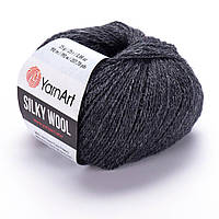 Yarnart SILKY WOOL (Сiлкi Вул) № 335 графіт (Пряжа вовна з шовком, нитки для в'язання)