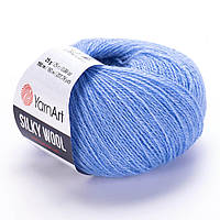 Yarnart SILKY WOOL (Сiлкi Вул) № 343 блакитний (Пряжа вовна з шовком, нитки для в'язання)