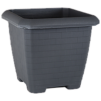 Горщик для квітів з піддоном Serinova Hisar 74,3 л антрацитовий поліпропілен (11757) 53,4 х 53,4 х 47 см