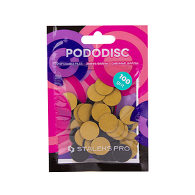 Змінний файли для манікюрного диска 100 грит Staleks Pro PODODISC S (50 шт)