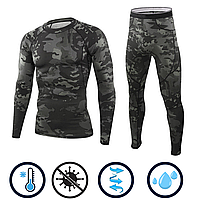 Мужское термобелье Lesko A152 Camouflage Black 3XL для холодной погоды мужчин зимнее GL-77