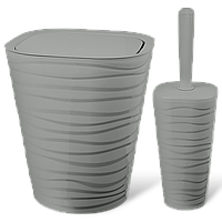 Набір для ванної кімнати Planet Welle 2 предмети сірий (Мусорний кошик: об'єм: 9 л)