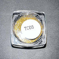 Світловідбиваючий сухий блиск для нігтів TC05 золото