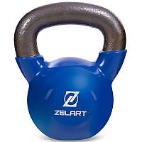 Гиря чугунная с виниловым покрытием Zelart 5161 8 кг Blue
