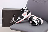 Кросівки N*ke Air Jordan 1 Retro Чорний з білим з рожевим знаком р.37-38;40, фото 3
