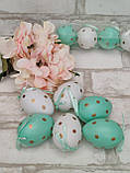 Набір пластикових, підвісних яєць 6 шт/уп, h 6 см, фото 3