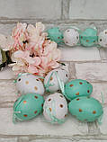 Набір пластикових, підвісних яєць 6 шт/уп, h 6 см, фото 2