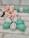 Набір пластикових, підвісних яєць 6 шт/уп, h 6 см, фото 4
