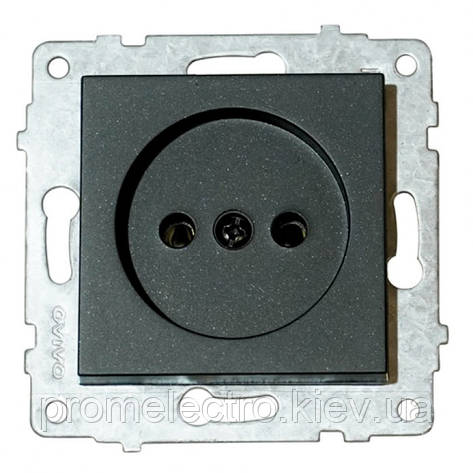 Механізм розетки одинарний GRANO чорний, фото 1