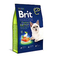 Сухой корм для стерилизованных котов Brit Premium by Nature с лососем 8кг