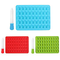 Силіконова форма для желейних ведмедиків із піпеткою, 50 шт