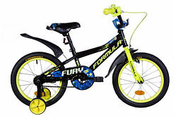 Дитячий велосипед FORMULA FURY 16" (чорно-жовтий з сін.)