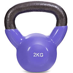 Гиря чавунна з вініловим покриттям Zelart 5161 2 кг Purple