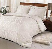 Постільна білизна Tac сатин-жакард Євро Brinley Кремовий