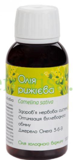 Для покращення стану судин Рижієва олія 100 мл - знижує ризик відкладень на стінках судин, підтримує в нормі рівень холестерину