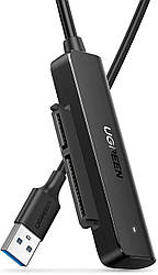 Кабель-адаптер UGREEN SATA-USB 3.0 для 2,5-дюймового SSD і жорсткого диска Black (CM321)