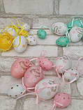 Набір пластикових, підвісних яєць 8шт/уп, h 4 см-4 шт, h 6 см-4 шт, фото 3