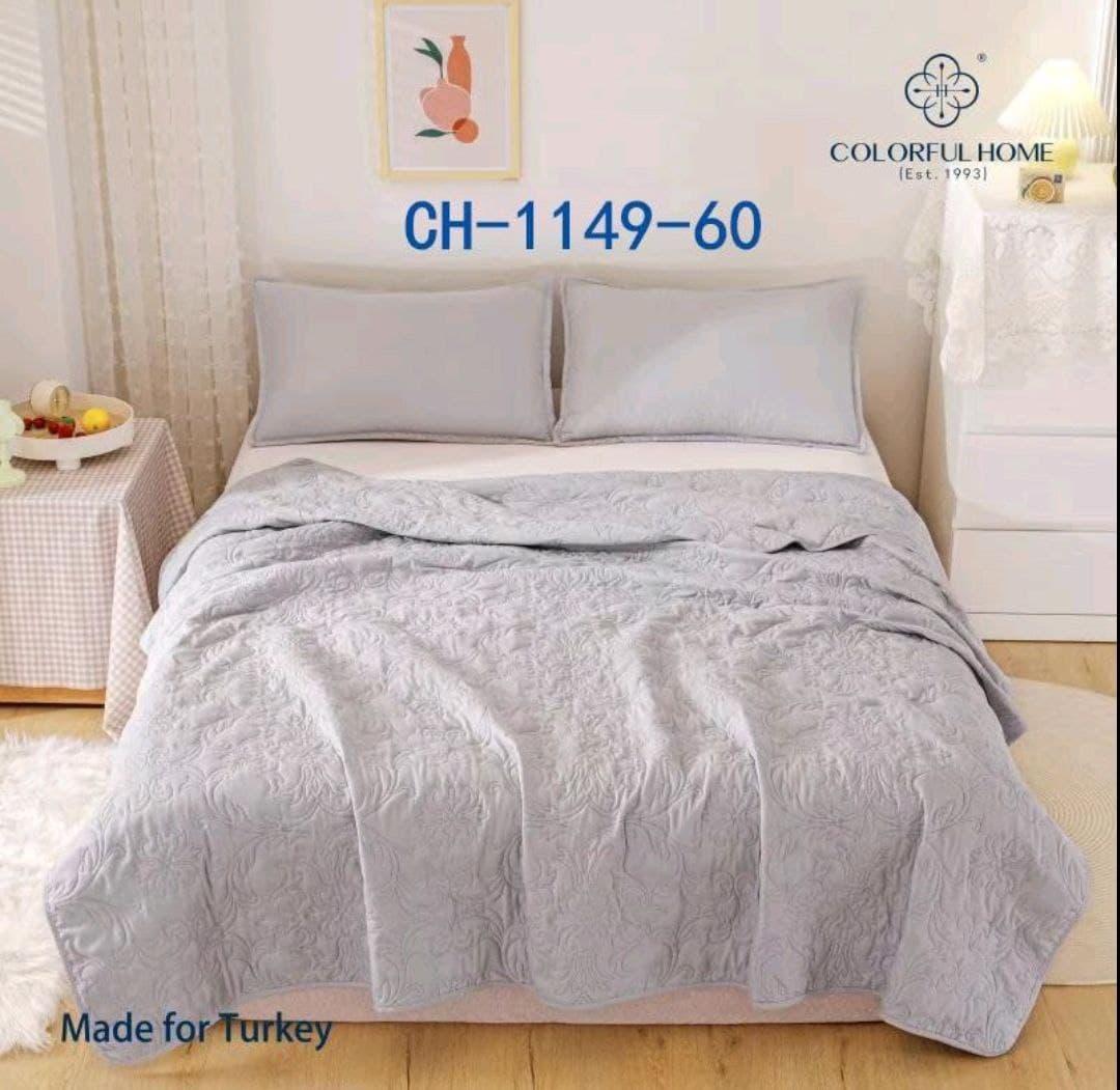 Летнее одеяло покрывало плед на кровать хлопок евро размер 200х230 см 2 наволочки 50х70 см Турция Бежевое - фото 6 - id-p1585308779