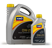 Моторное масло YUKO MAX SYNTHETIC 0W-20, 1л Для бензиновых и дизельных двигателей нового поколения