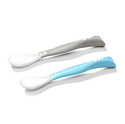 Ложки пластичні із можливістю зміни форми 2 шт. Блакитна та сіра BabyOno