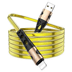 USB кабель Hoco U105 1,2 m 2.4 A Lightning золотий, фото 2