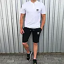 Спортивний літній костюм adidas логотип принт | комплект футболка поло та шорти адідас | теніска різні кольори, фото 5