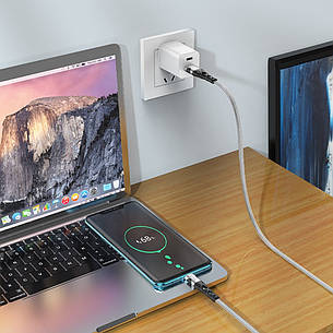 USB кабель Hoco U105 1,2 m 2.4 A Type-C сірий, фото 2
