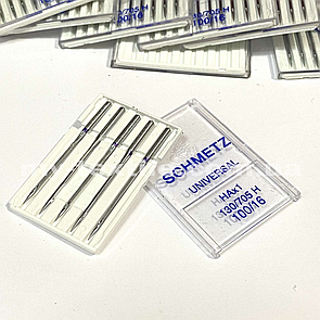 Голки універсальні 5 шт для побутових машин №100/16 Schmetz