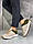 Жіночі замшеві кросівки на шнурівці 36-40 р капучіно+хакі, фото 2