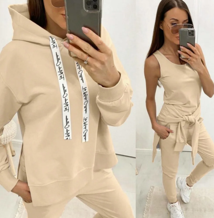 Жіночий трикотажний демісезонний спортивний костюм трійка, кофта, штани та майка