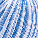Yarnart SUMMER (Самер) № 127 синій з білим (Пряжа напівбавовна, нитки для в'язання), фото 2