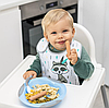 Ложки пластичні із можливістю зміни форми 2 шт. Блакитна та сіра BabyOno, фото 3